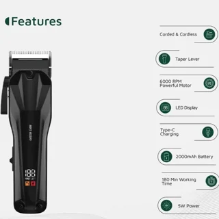 ماشین اصلاح موی سر و صورت شارژی گرین لاین مدل Clip-Pro Professional-6.webp